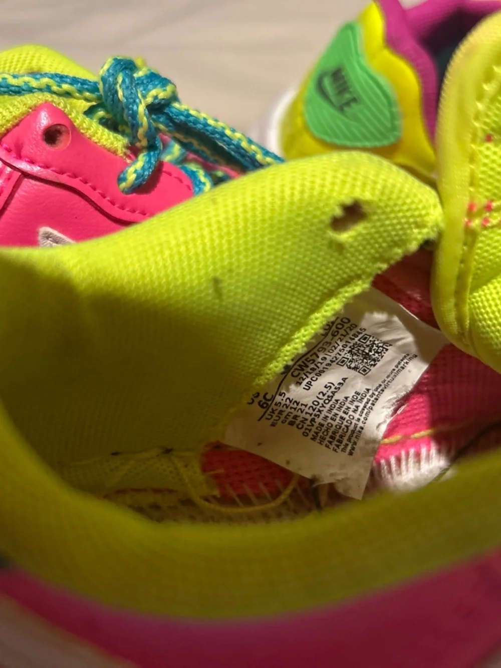 Two pairs of Nike toddler size 6c sneakers